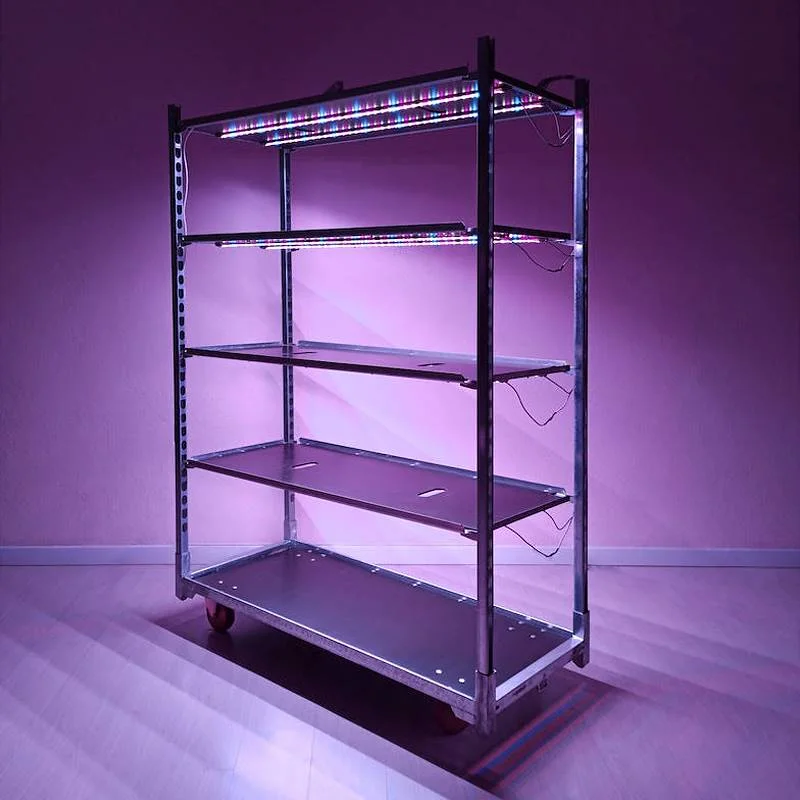 Carrello DC con LED per Microgreens